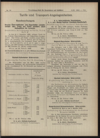 Verordnungs-Blatt für Eisenbahnen und Schiffahrt: Veröffentlichungen in Tarif- und Transport-Angelegenheiten 19040303 Seite: 11