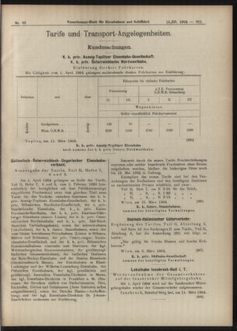 Verordnungs-Blatt für Eisenbahnen und Schiffahrt: Veröffentlichungen in Tarif- und Transport-Angelegenheiten 19040315 Seite: 5