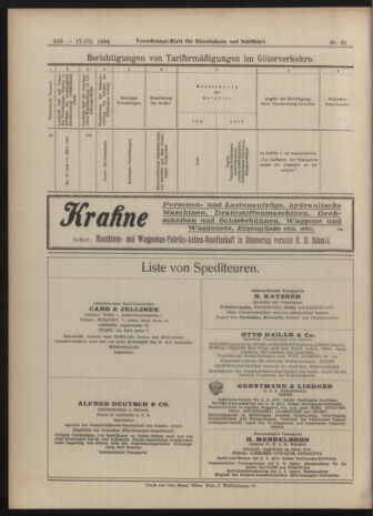 Verordnungs-Blatt für Eisenbahnen und Schiffahrt: Veröffentlichungen in Tarif- und Transport-Angelegenheiten 19040317 Seite: 12