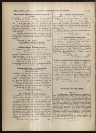 Verordnungs-Blatt für Eisenbahnen und Schiffahrt: Veröffentlichungen in Tarif- und Transport-Angelegenheiten 19040319 Seite: 20