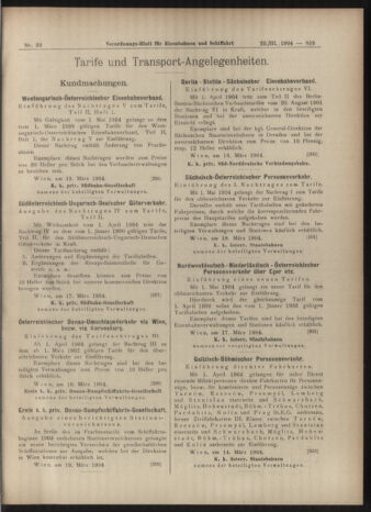 Verordnungs-Blatt für Eisenbahnen und Schiffahrt: Veröffentlichungen in Tarif- und Transport-Angelegenheiten 19040322 Seite: 11