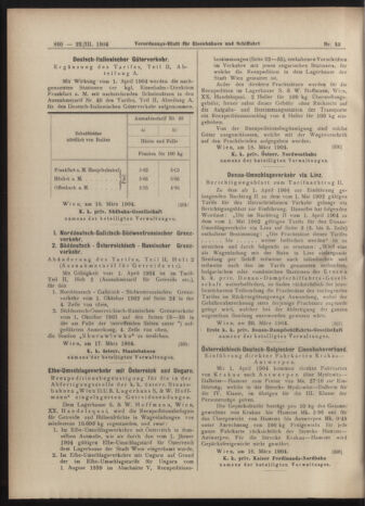 Verordnungs-Blatt für Eisenbahnen und Schiffahrt: Veröffentlichungen in Tarif- und Transport-Angelegenheiten 19040322 Seite: 12