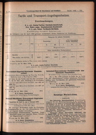 Verordnungs-Blatt für Eisenbahnen und Schiffahrt: Veröffentlichungen in Tarif- und Transport-Angelegenheiten 19040324 Seite: 7