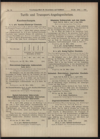 Verordnungs-Blatt für Eisenbahnen und Schiffahrt: Veröffentlichungen in Tarif- und Transport-Angelegenheiten 19040329 Seite: 5