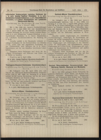 Verordnungs-Blatt für Eisenbahnen und Schiffahrt: Veröffentlichungen in Tarif- und Transport-Angelegenheiten 19040409 Seite: 11