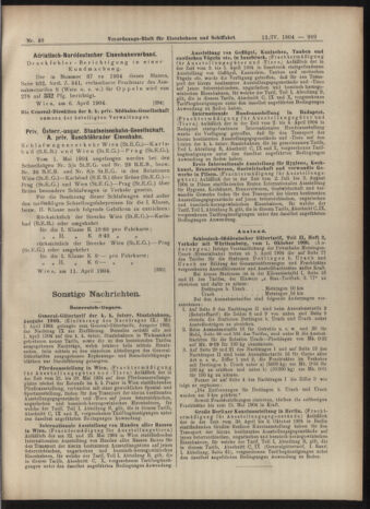 Verordnungs-Blatt für Eisenbahnen und Schiffahrt: Veröffentlichungen in Tarif- und Transport-Angelegenheiten 19040412 Seite: 11