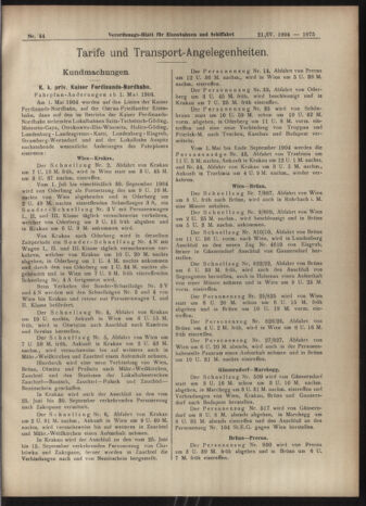 Verordnungs-Blatt für Eisenbahnen und Schiffahrt: Veröffentlichungen in Tarif- und Transport-Angelegenheiten 19040421 Seite: 19