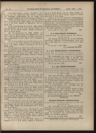 Verordnungs-Blatt für Eisenbahnen und Schiffahrt: Veröffentlichungen in Tarif- und Transport-Angelegenheiten 19040421 Seite: 21