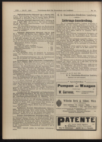 Verordnungs-Blatt für Eisenbahnen und Schiffahrt: Veröffentlichungen in Tarif- und Transport-Angelegenheiten 19040426 Seite: 12