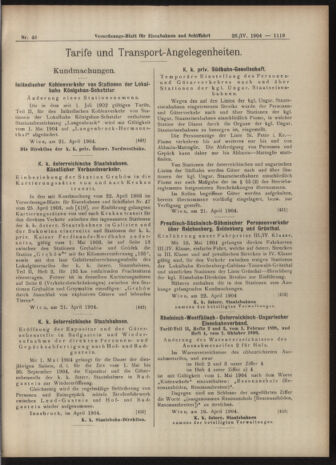 Verordnungs-Blatt für Eisenbahnen und Schiffahrt: Veröffentlichungen in Tarif- und Transport-Angelegenheiten 19040426 Seite: 7