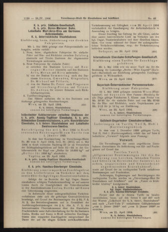 Verordnungs-Blatt für Eisenbahnen und Schiffahrt: Veröffentlichungen in Tarif- und Transport-Angelegenheiten 19040426 Seite: 8