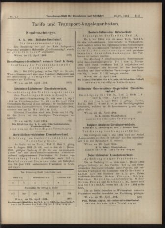 Verordnungs-Blatt für Eisenbahnen und Schiffahrt: Veröffentlichungen in Tarif- und Transport-Angelegenheiten 19040428 Seite: 5