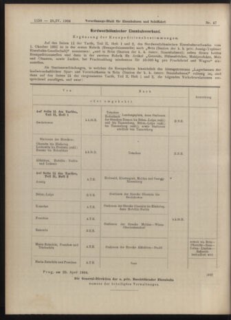 Verordnungs-Blatt für Eisenbahnen und Schiffahrt: Veröffentlichungen in Tarif- und Transport-Angelegenheiten 19040428 Seite: 6