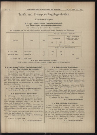 Verordnungs-Blatt für Eisenbahnen und Schiffahrt: Veröffentlichungen in Tarif- und Transport-Angelegenheiten 19040430 Seite: 9