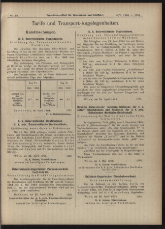 Verordnungs-Blatt für Eisenbahnen und Schiffahrt: Veröffentlichungen in Tarif- und Transport-Angelegenheiten 19040503 Seite: 5