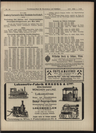 Verordnungs-Blatt für Eisenbahnen und Schiffahrt: Veröffentlichungen in Tarif- und Transport-Angelegenheiten 19040503 Seite: 9