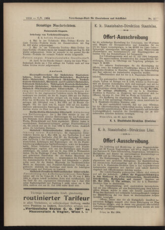 Verordnungs-Blatt für Eisenbahnen und Schiffahrt: Veröffentlichungen in Tarif- und Transport-Angelegenheiten 19040507 Seite: 10