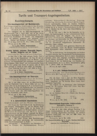 Verordnungs-Blatt für Eisenbahnen und Schiffahrt: Veröffentlichungen in Tarif- und Transport-Angelegenheiten 19040507 Seite: 9