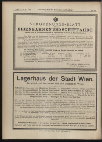 Verordnungs-Blatt für Eisenbahnen und Schiffahrt: Veröffentlichungen in Tarif- und Transport-Angelegenheiten 19040510 Seite: 16