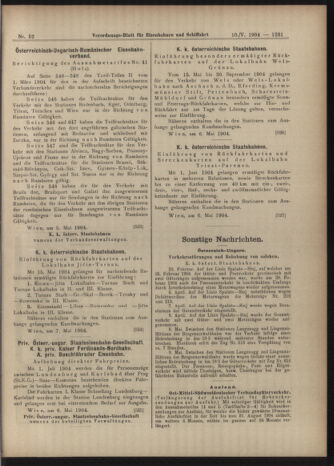 Verordnungs-Blatt für Eisenbahnen und Schiffahrt: Veröffentlichungen in Tarif- und Transport-Angelegenheiten 19040510 Seite: 7