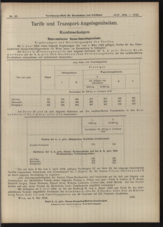 Verordnungs-Blatt für Eisenbahnen und Schiffahrt: Veröffentlichungen in Tarif- und Transport-Angelegenheiten 19040512 Seite: 5