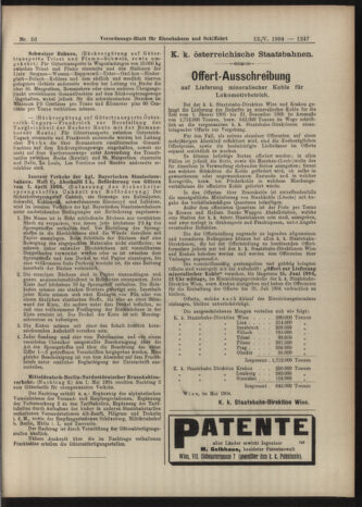 Verordnungs-Blatt für Eisenbahnen und Schiffahrt: Veröffentlichungen in Tarif- und Transport-Angelegenheiten 19040512 Seite: 7