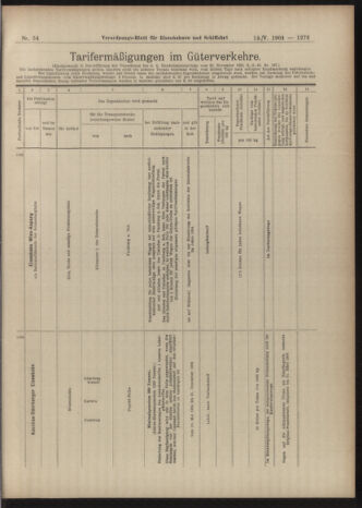 Verordnungs-Blatt für Eisenbahnen und Schiffahrt: Veröffentlichungen in Tarif- und Transport-Angelegenheiten 19040514 Seite: 21