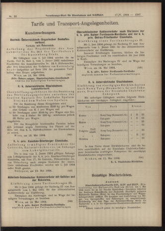 Verordnungs-Blatt für Eisenbahnen und Schiffahrt: Veröffentlichungen in Tarif- und Transport-Angelegenheiten 19040517 Seite: 11