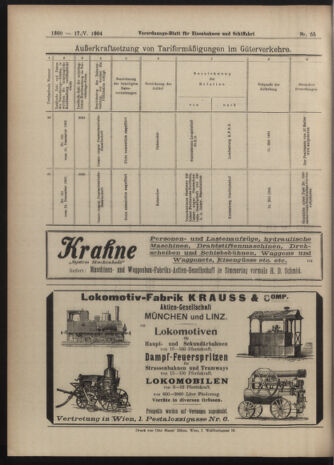 Verordnungs-Blatt für Eisenbahnen und Schiffahrt: Veröffentlichungen in Tarif- und Transport-Angelegenheiten 19040517 Seite: 24