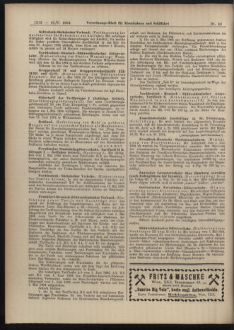 Verordnungs-Blatt für Eisenbahnen und Schiffahrt: Veröffentlichungen in Tarif- und Transport-Angelegenheiten 19040519 Seite: 12