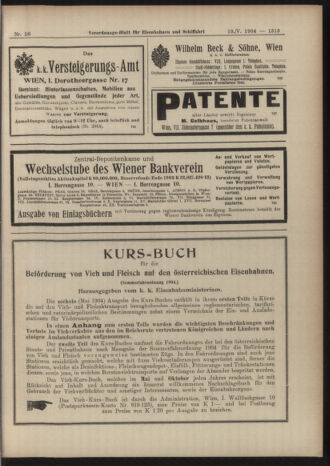 Verordnungs-Blatt für Eisenbahnen und Schiffahrt: Veröffentlichungen in Tarif- und Transport-Angelegenheiten 19040519 Seite: 13