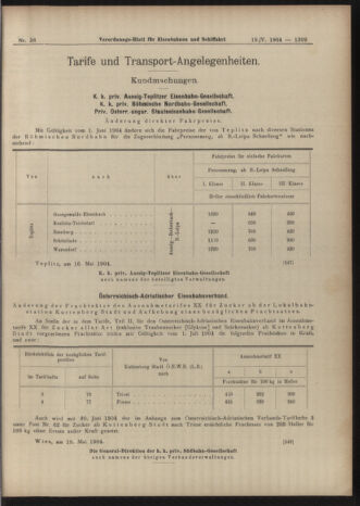 Verordnungs-Blatt für Eisenbahnen und Schiffahrt: Veröffentlichungen in Tarif- und Transport-Angelegenheiten 19040519 Seite: 9