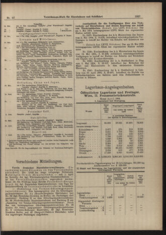 Verordnungs-Blatt für Eisenbahnen und Schiffahrt: Veröffentlichungen in Tarif- und Transport-Angelegenheiten 19040521 Seite: 7