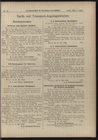 Verordnungs-Blatt für Eisenbahnen und Schiffahrt: Veröffentlichungen in Tarif- und Transport-Angelegenheiten 19040526 Seite: 5