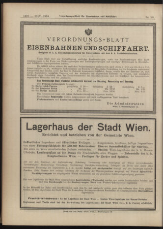 Verordnungs-Blatt für Eisenbahnen und Schiffahrt: Veröffentlichungen in Tarif- und Transport-Angelegenheiten 19040528 Seite: 20