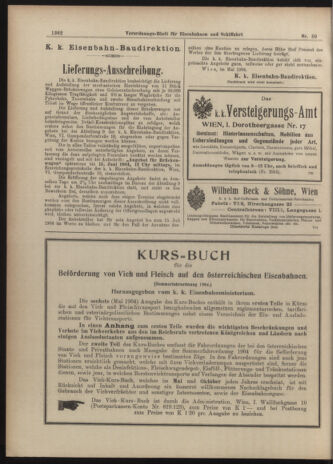 Verordnungs-Blatt für Eisenbahnen und Schiffahrt: Veröffentlichungen in Tarif- und Transport-Angelegenheiten 19040528 Seite: 6