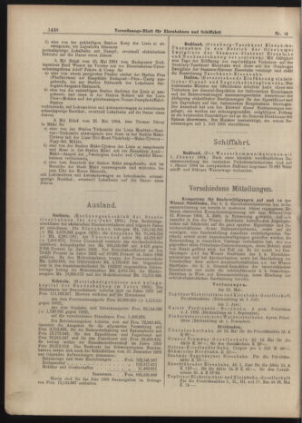 Verordnungs-Blatt für Eisenbahnen und Schiffahrt: Veröffentlichungen in Tarif- und Transport-Angelegenheiten 19040609 Seite: 6