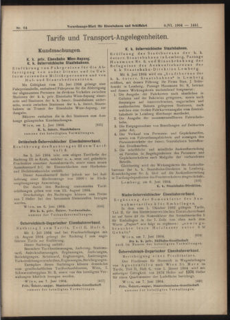 Verordnungs-Blatt für Eisenbahnen und Schiffahrt: Veröffentlichungen in Tarif- und Transport-Angelegenheiten 19040609 Seite: 9