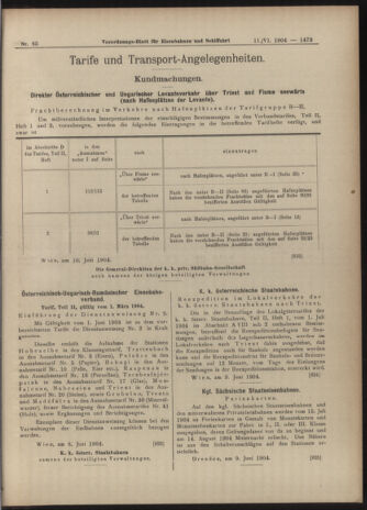 Verordnungs-Blatt für Eisenbahnen und Schiffahrt: Veröffentlichungen in Tarif- und Transport-Angelegenheiten 19040611 Seite: 21