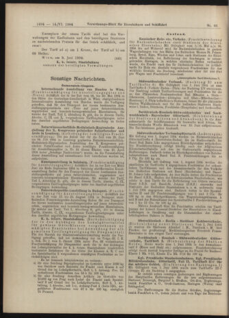 Verordnungs-Blatt für Eisenbahnen und Schiffahrt: Veröffentlichungen in Tarif- und Transport-Angelegenheiten 19040614 Seite: 10