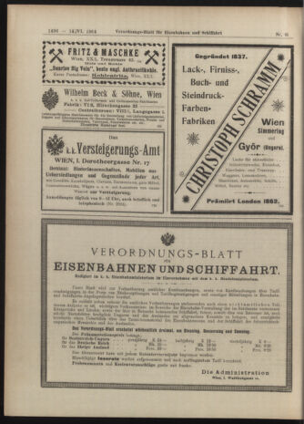 Verordnungs-Blatt für Eisenbahnen und Schiffahrt: Veröffentlichungen in Tarif- und Transport-Angelegenheiten 19040614 Seite: 12