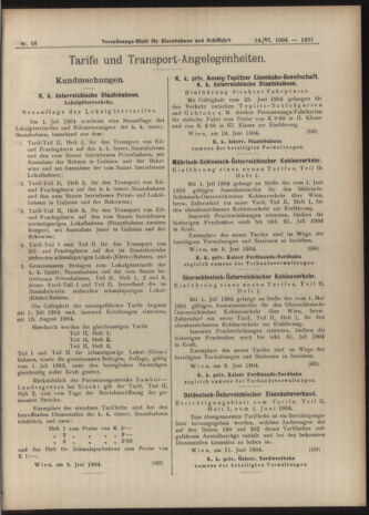 Verordnungs-Blatt für Eisenbahnen und Schiffahrt: Veröffentlichungen in Tarif- und Transport-Angelegenheiten 19040614 Seite: 7