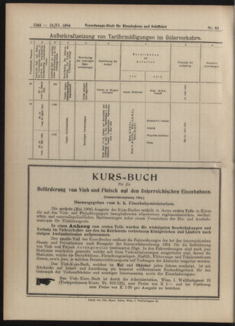 Verordnungs-Blatt für Eisenbahnen und Schiffahrt: Veröffentlichungen in Tarif- und Transport-Angelegenheiten 19040618 Seite: 24