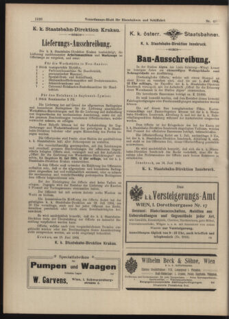 Verordnungs-Blatt für Eisenbahnen und Schiffahrt: Veröffentlichungen in Tarif- und Transport-Angelegenheiten 19040618 Seite: 6