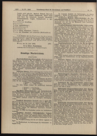 Verordnungs-Blatt für Eisenbahnen und Schiffahrt: Veröffentlichungen in Tarif- und Transport-Angelegenheiten 19040621 Seite: 6