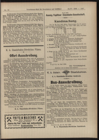 Verordnungs-Blatt für Eisenbahnen und Schiffahrt: Veröffentlichungen in Tarif- und Transport-Angelegenheiten 19040623 Seite: 11