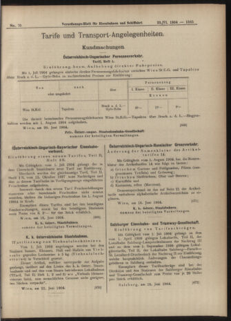 Verordnungs-Blatt für Eisenbahnen und Schiffahrt: Veröffentlichungen in Tarif- und Transport-Angelegenheiten 19040623 Seite: 9