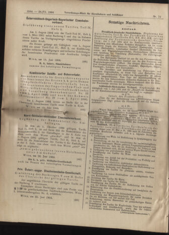 Verordnungs-Blatt für Eisenbahnen und Schiffahrt: Veröffentlichungen in Tarif- und Transport-Angelegenheiten 19040628 Seite: 6