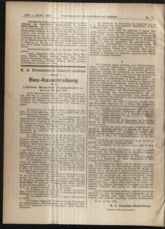 Verordnungs-Blatt für Eisenbahnen und Schiffahrt: Veröffentlichungen in Tarif- und Transport-Angelegenheiten 19040628 Seite: 8