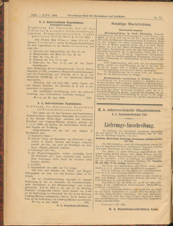 Verordnungs-Blatt für Eisenbahnen und Schiffahrt: Veröffentlichungen in Tarif- und Transport-Angelegenheiten 19040702 Seite: 10